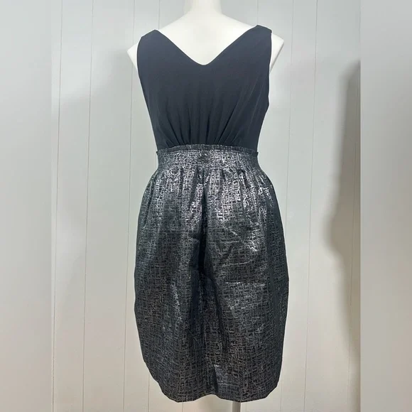 Max and Cleo black Silver Sleeveless V Neck Party Dress Sz 14 Cocktail - Picture 7 of 12
